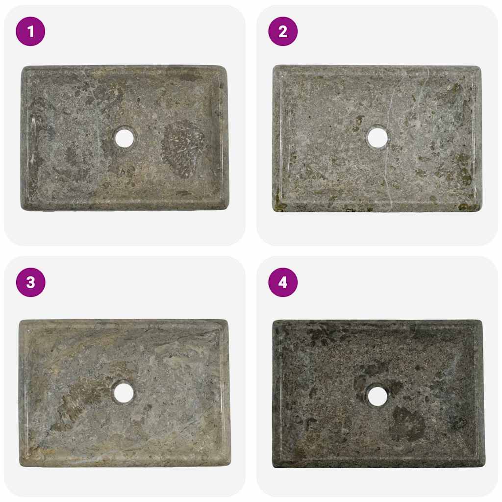 149164 vidaXL Sink Grey 50x35x10 cm Marble