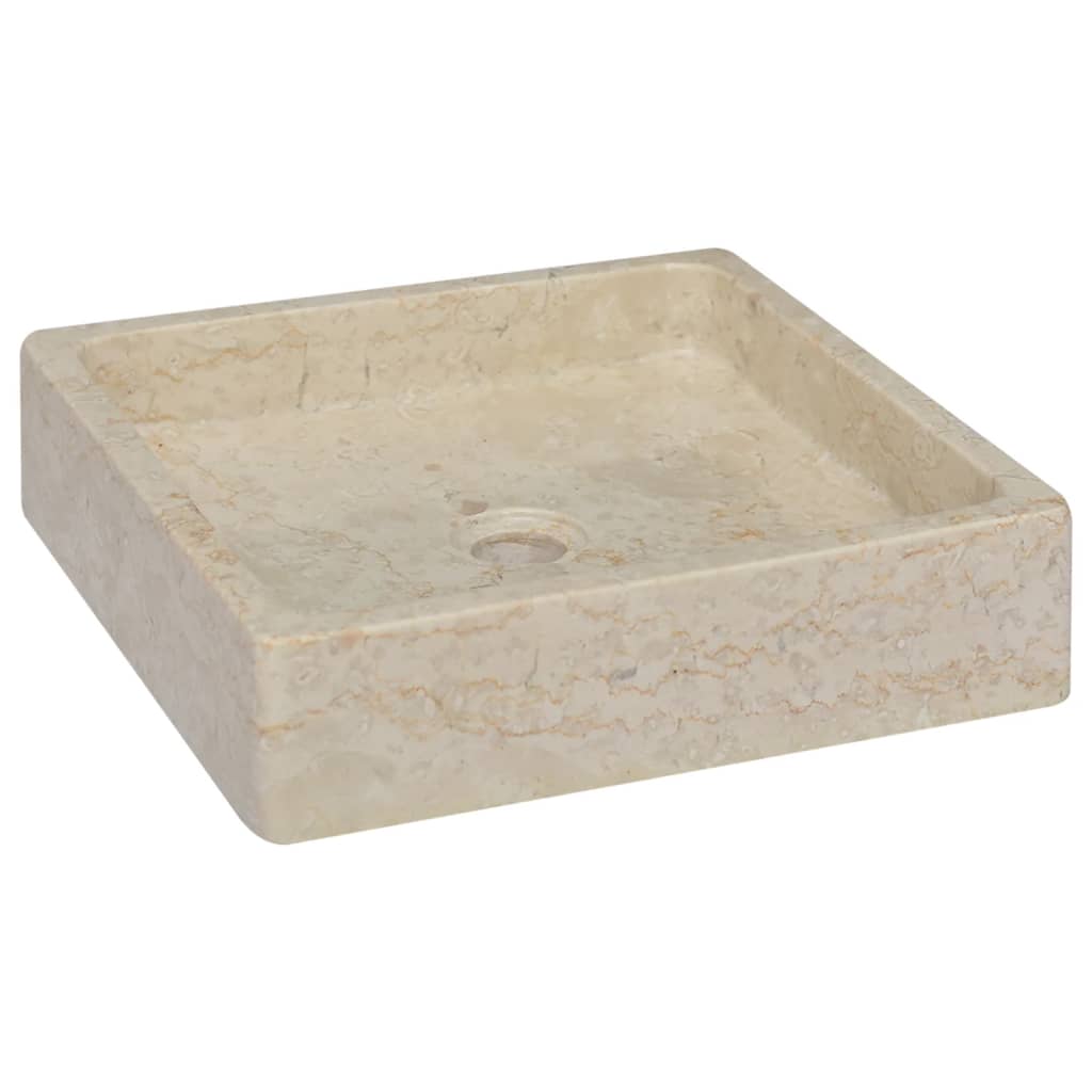 vidaXL Sink Cream 40x40x10 cm Marble