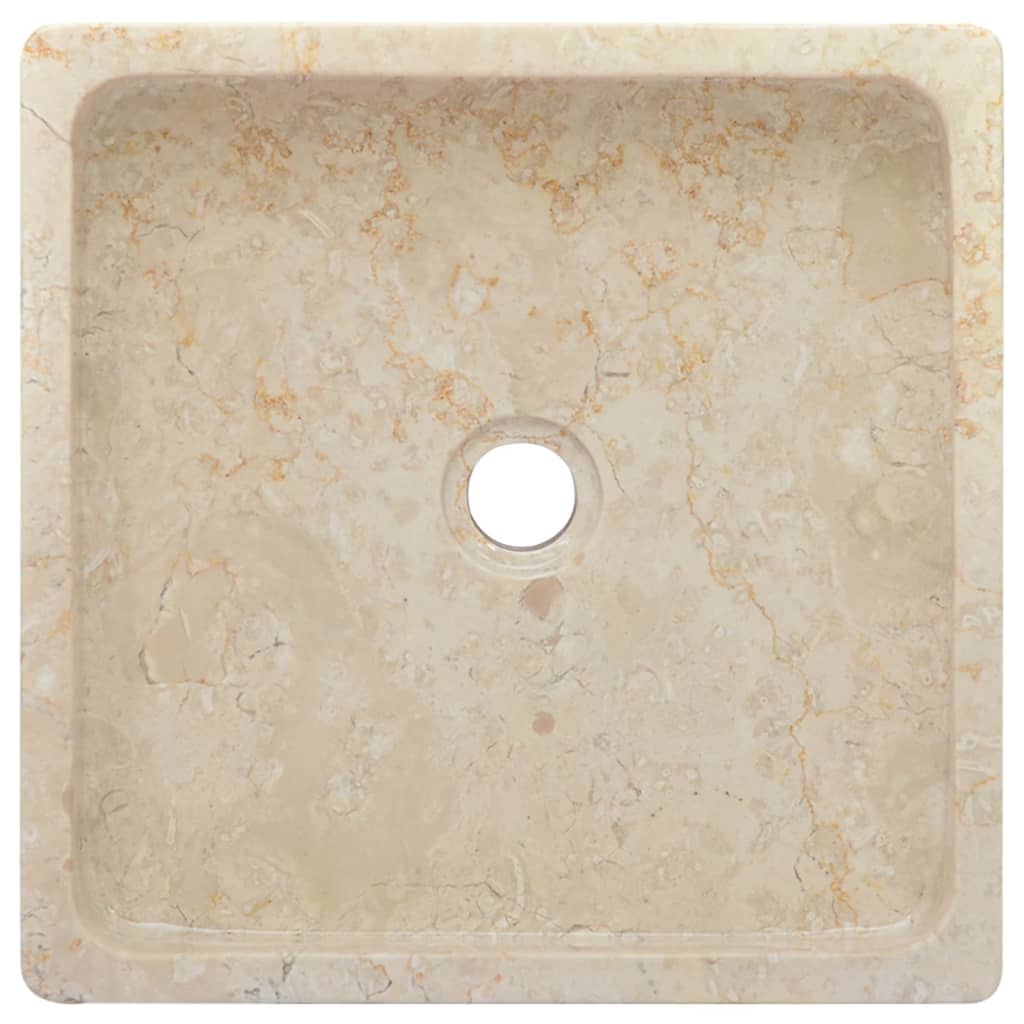 vidaXL Sink Cream 40x40x10 cm Marble