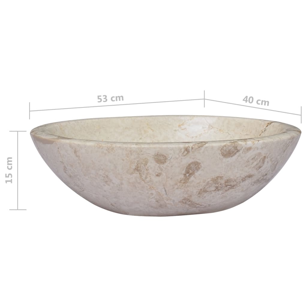 vidaXL Sink Cream 53x40x15 cm Marble