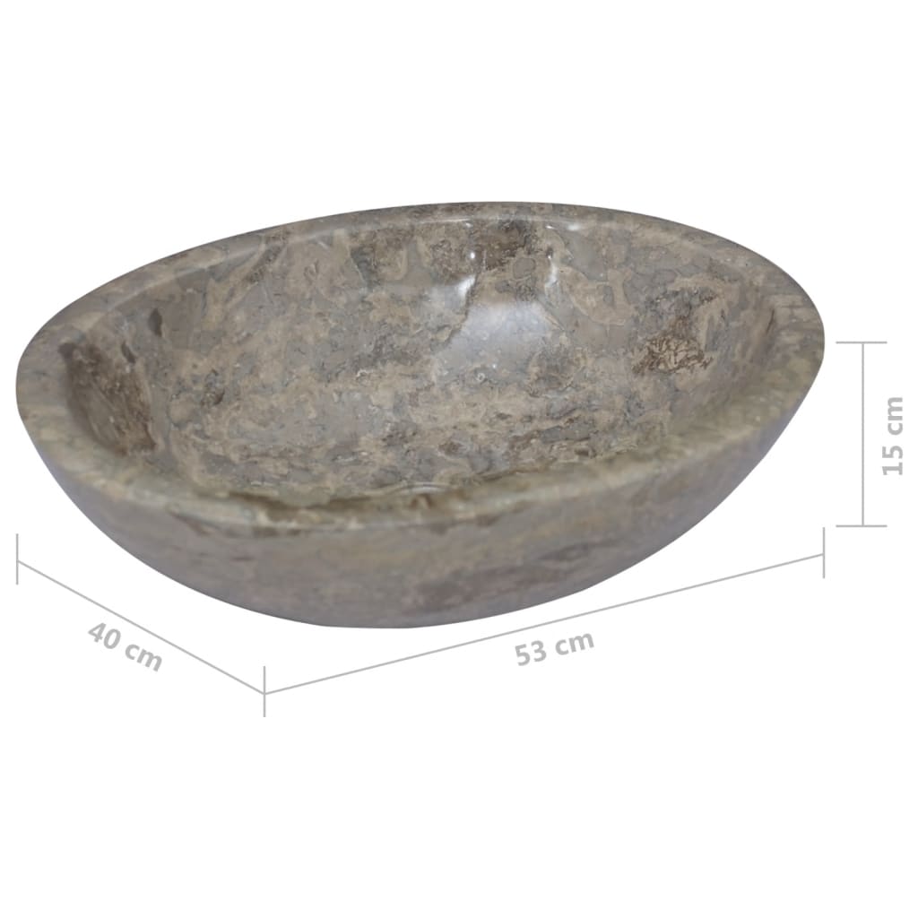 vidaXL Sink Grey 53x40x15 cm Marble