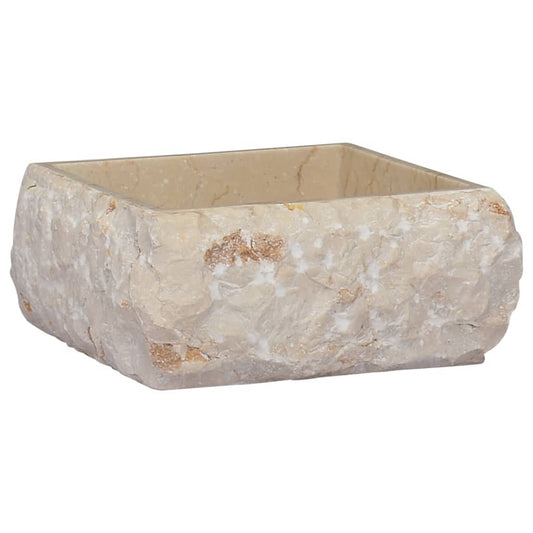 vidaXL Sink Cream 30x30x13 cm Marble