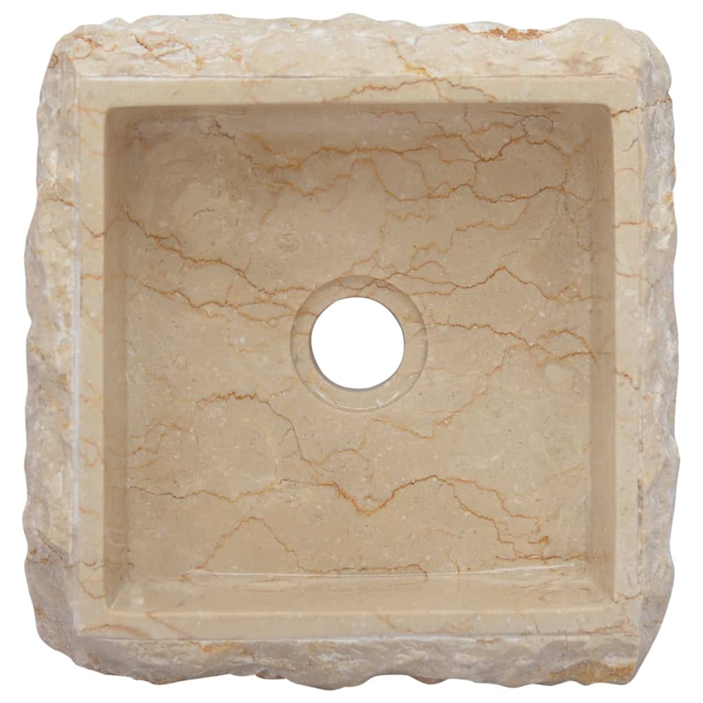 vidaXL Sink Cream 30x30x13 cm Marble