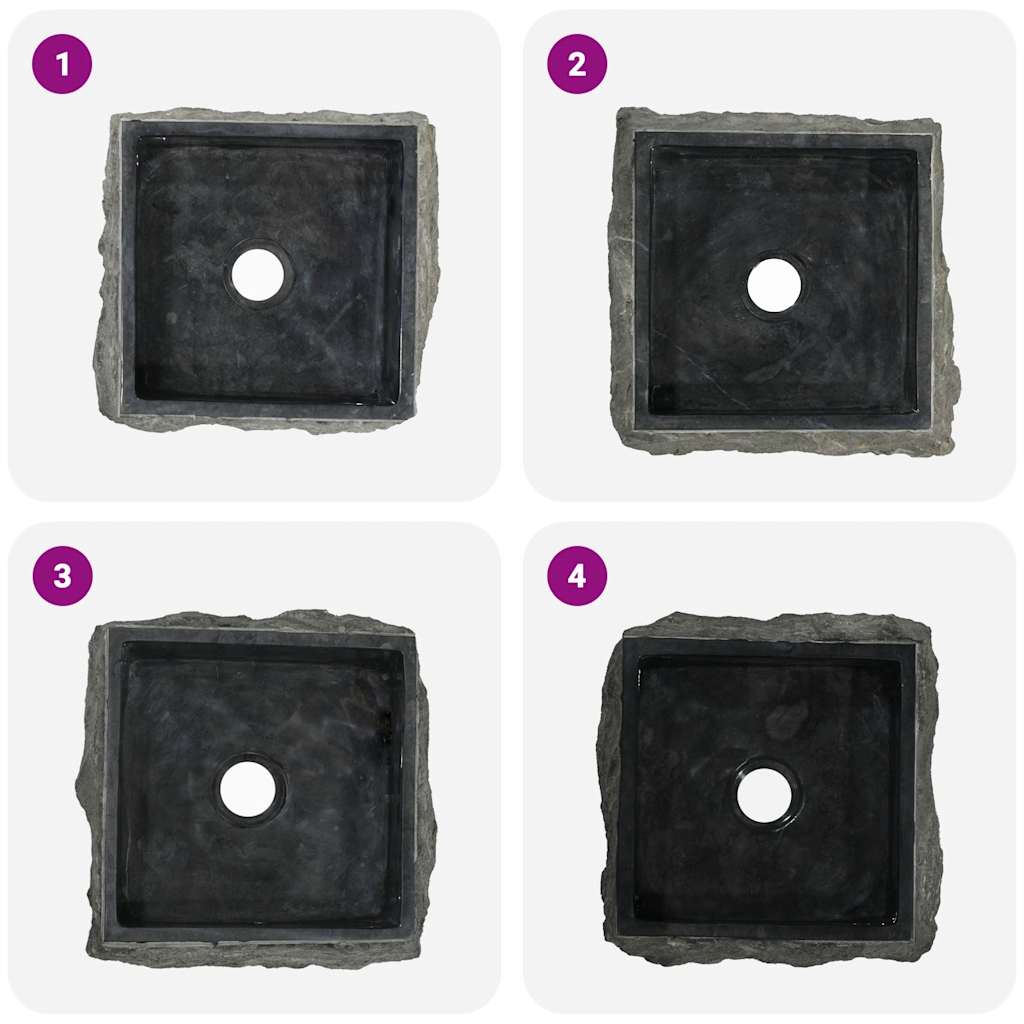 Sink Black 30x30x13 cm Marble