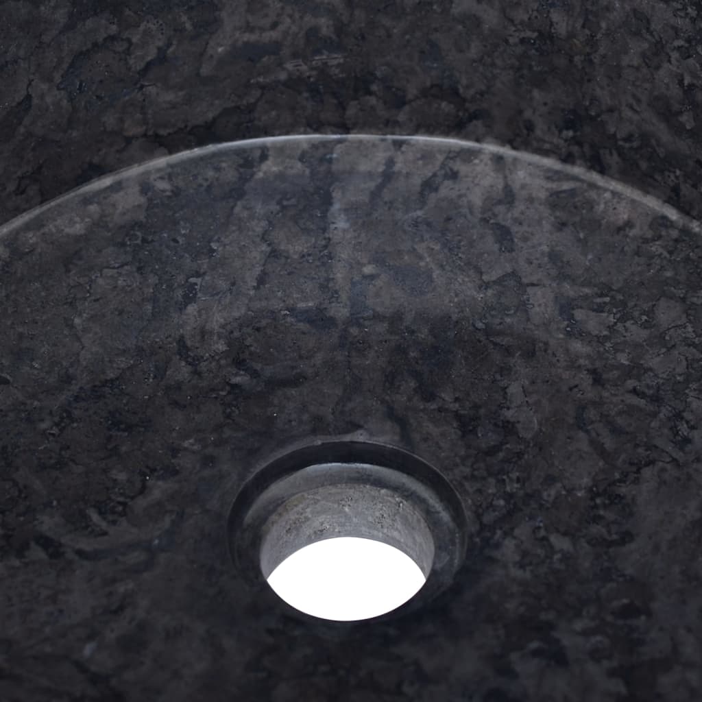 vidaXL Sink Black Ø40x15 cm Marble