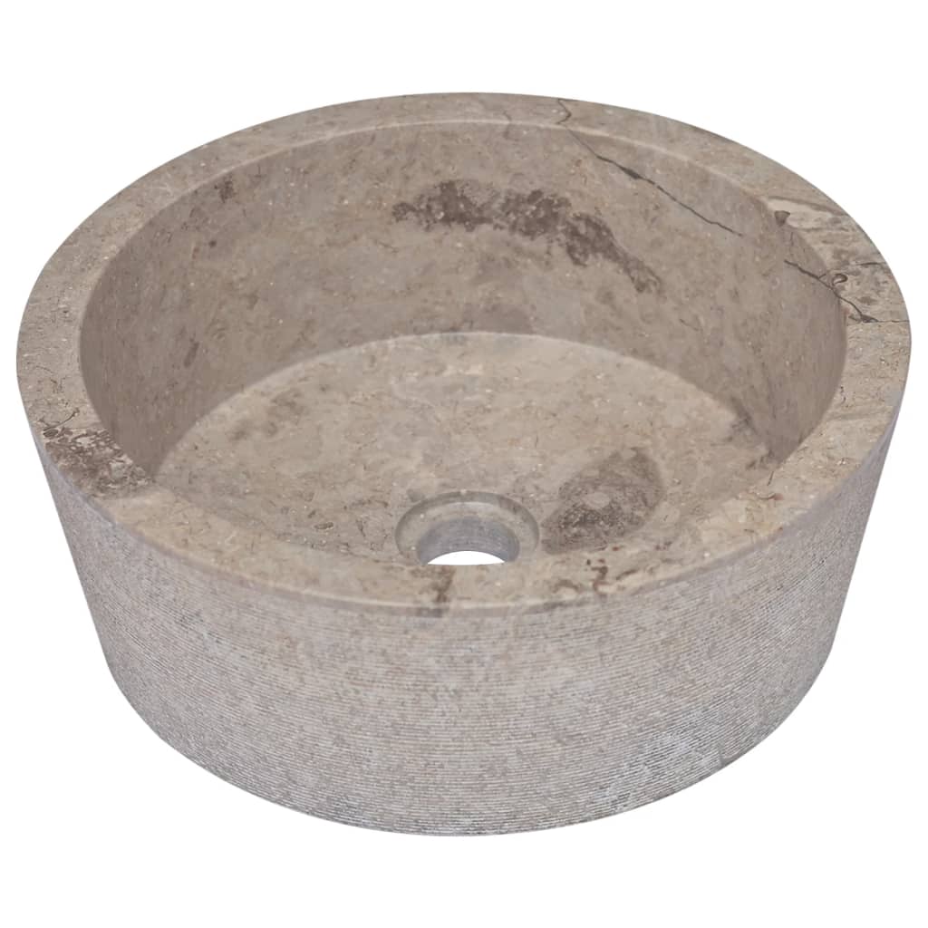 vidaXL Sink Grey Ø40x15 cm Marble