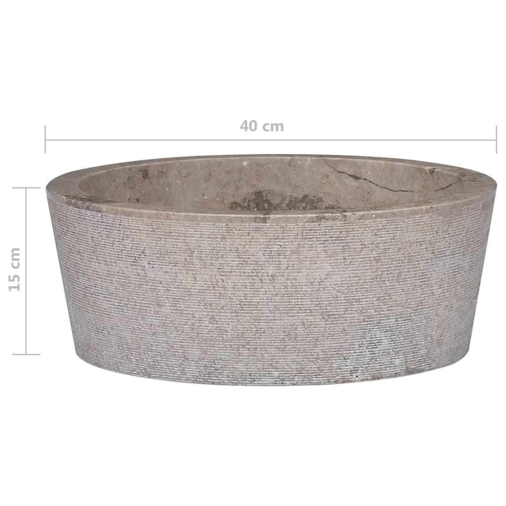 vidaXL Sink Grey Ø40x15 cm Marble