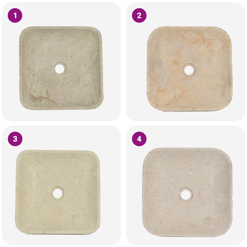 Sink Cream 40x40x10 cm Marble
