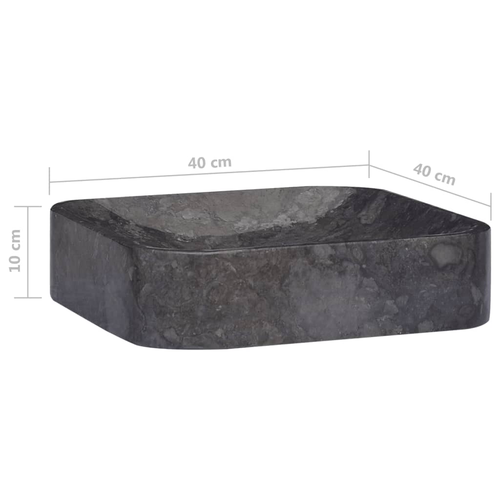 vidaXL Sink Black 40x40x10 cm Marble