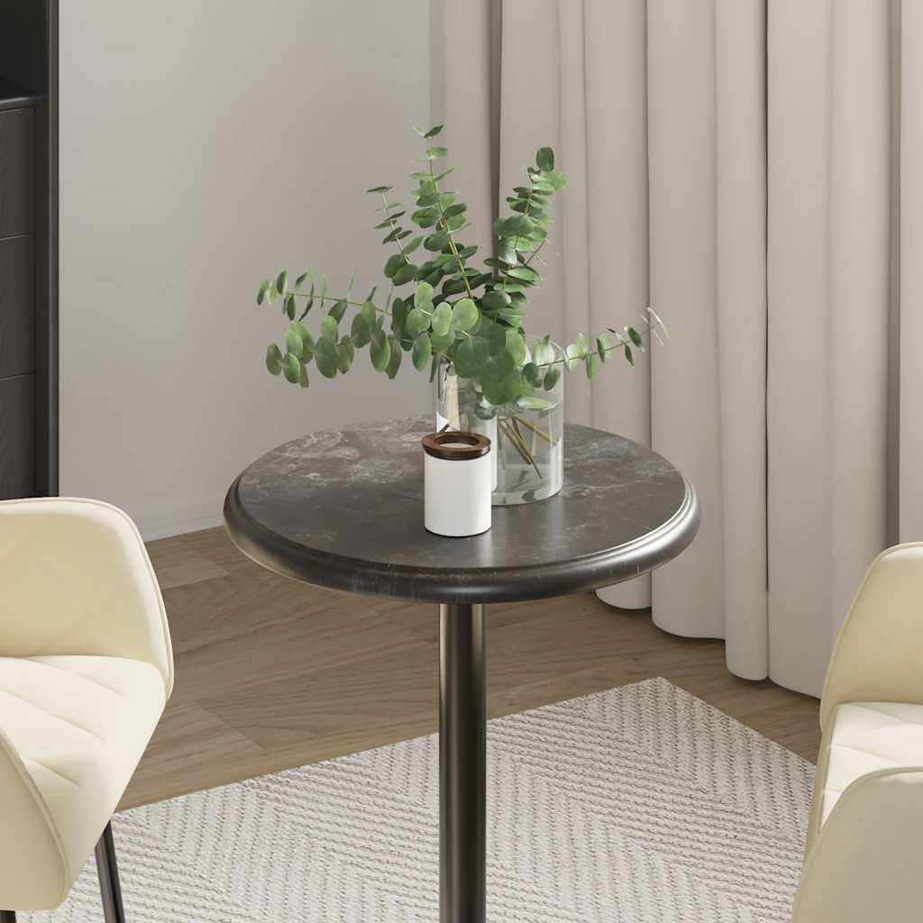 Table Top Black Ø40x2.5 cm Marble