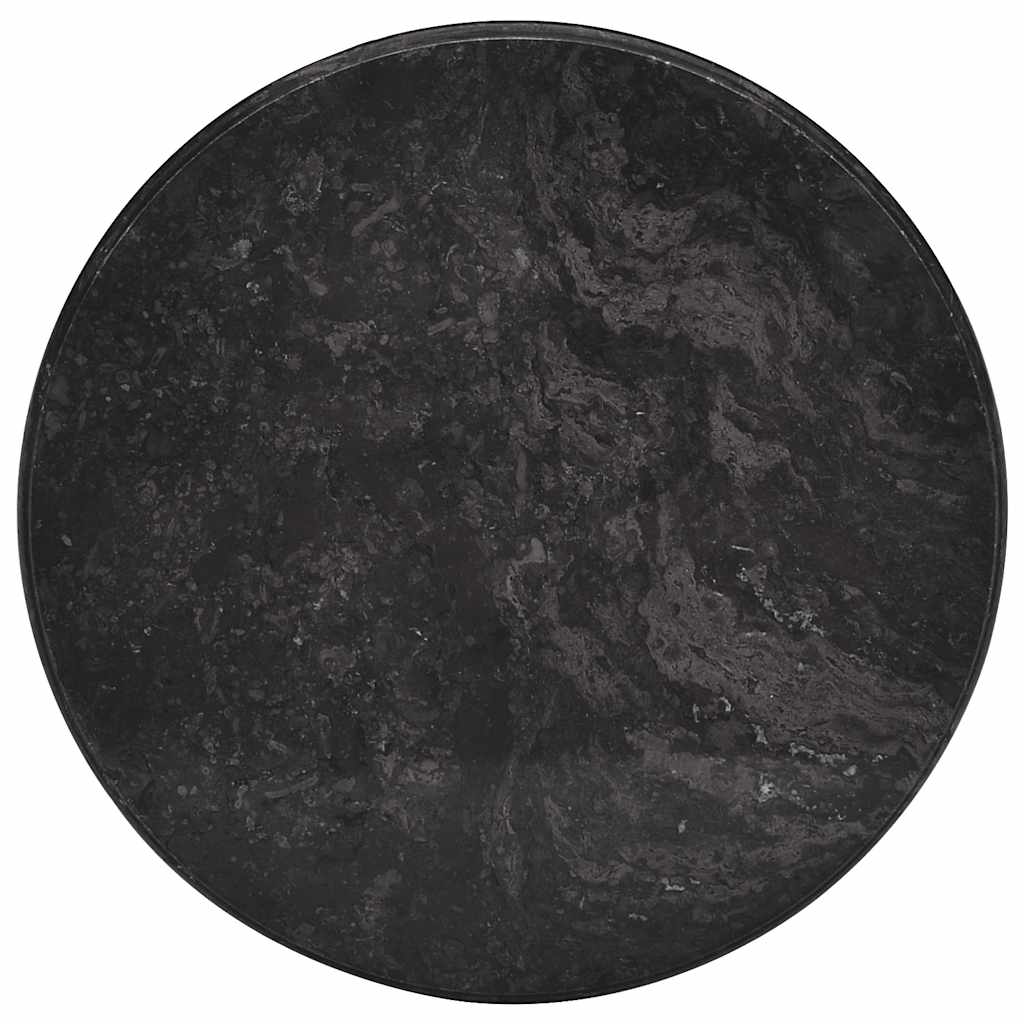 Table Top Black Ø50x2.5 cm Marble