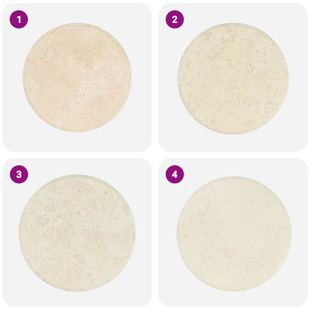 vidaXL Table Top Cream Ø60x2.5 cm Marble