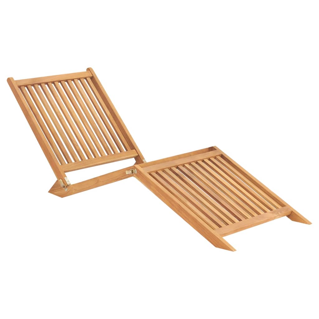 vidaXL Sun Lounger Solid Teak Wood