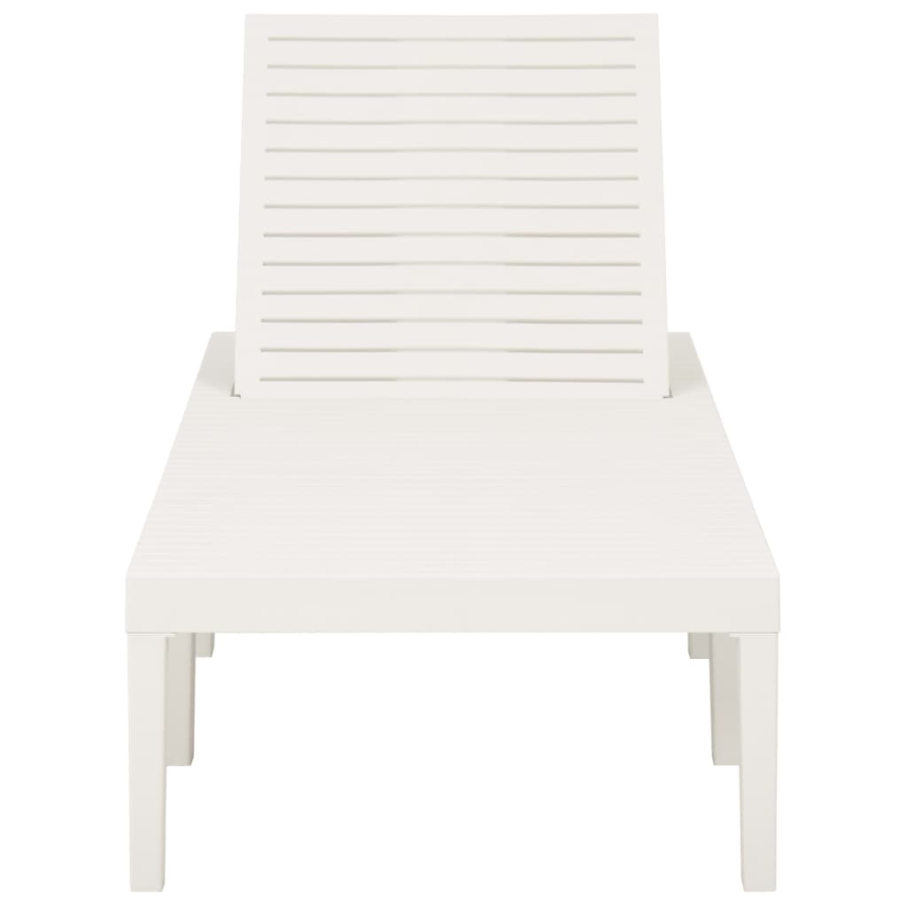 vidaXL Sun Lounger Plastic White