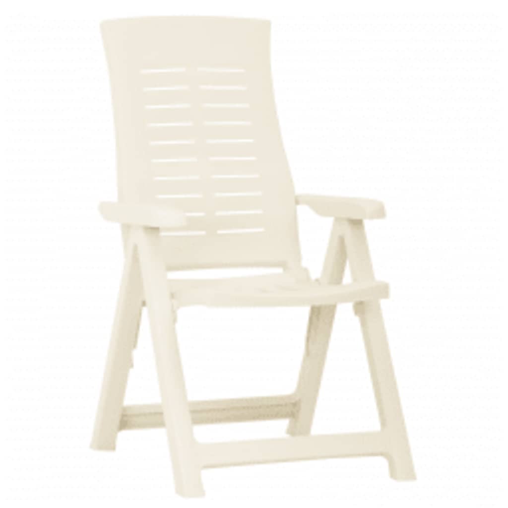Garden Reclining Chairs 2 pcs Plastic White