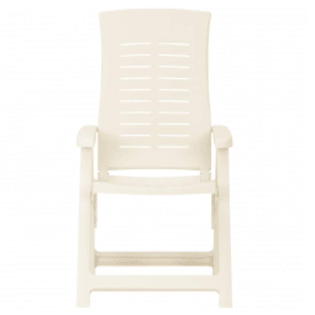 Garden Reclining Chairs 2 pcs Plastic White