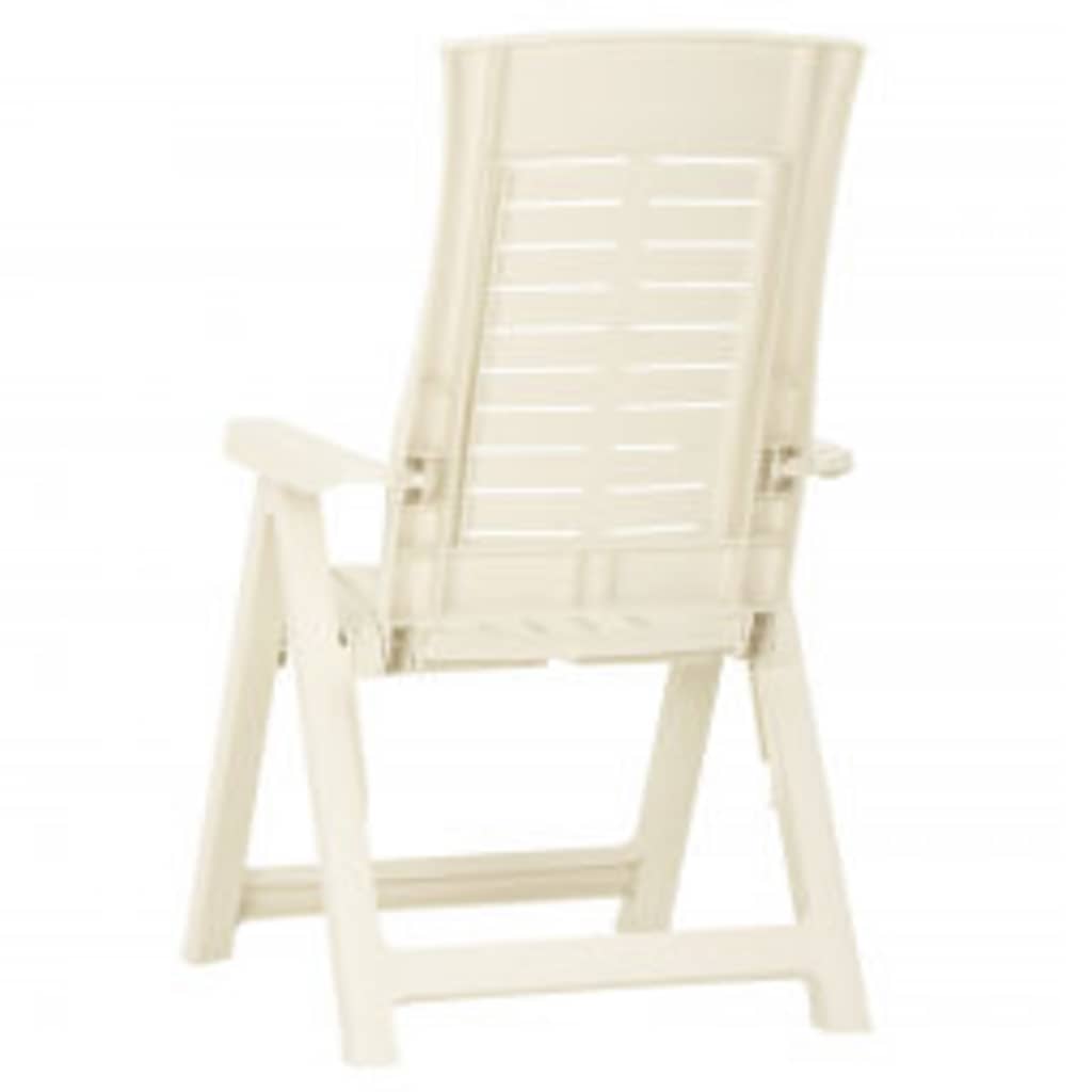 Garden Reclining Chairs 2 pcs Plastic White
