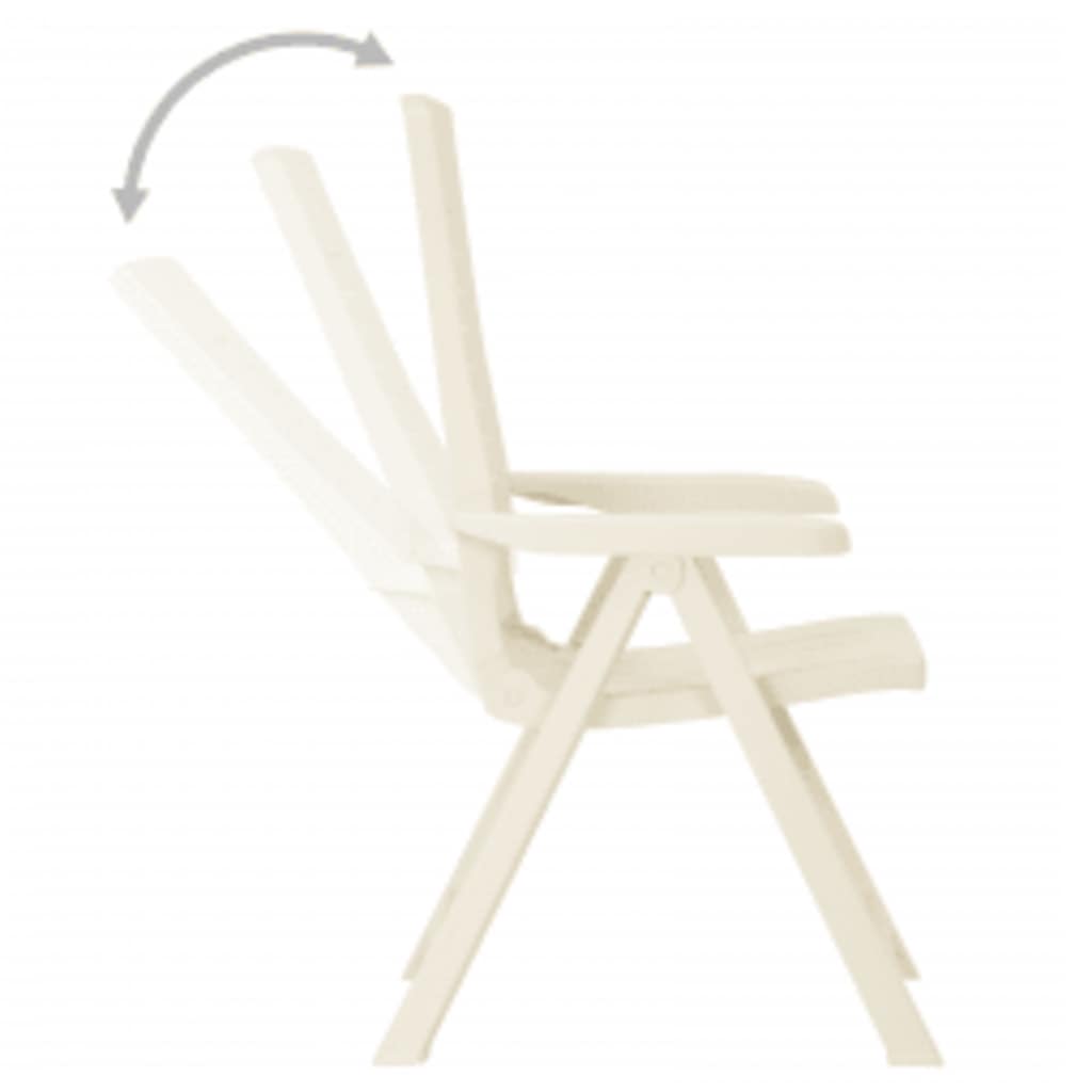 Garden Reclining Chairs 2 pcs Plastic White