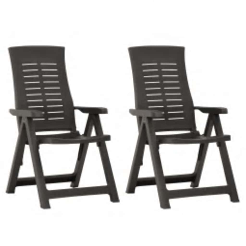 Garden Reclining Chairs 2 pcs Plastic Anthracite