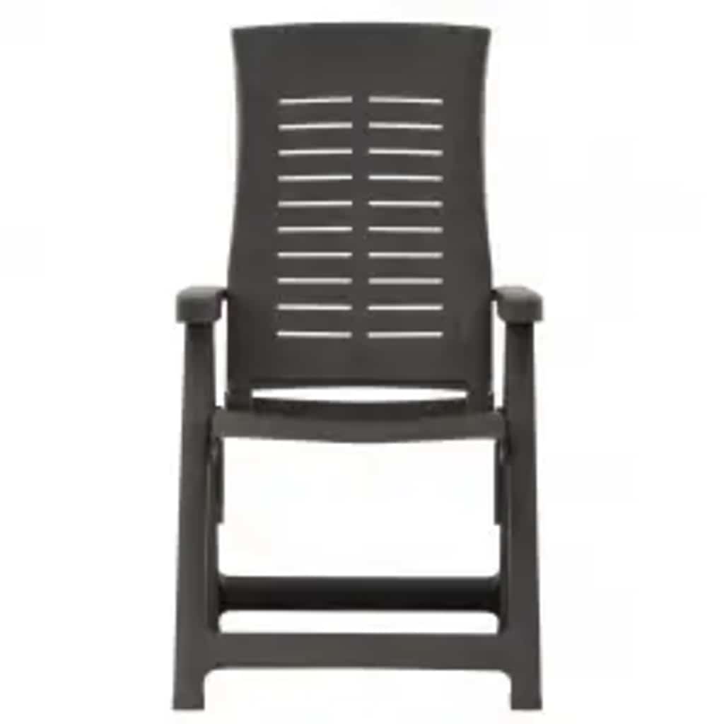 Garden Reclining Chairs 2 pcs Plastic Anthracite