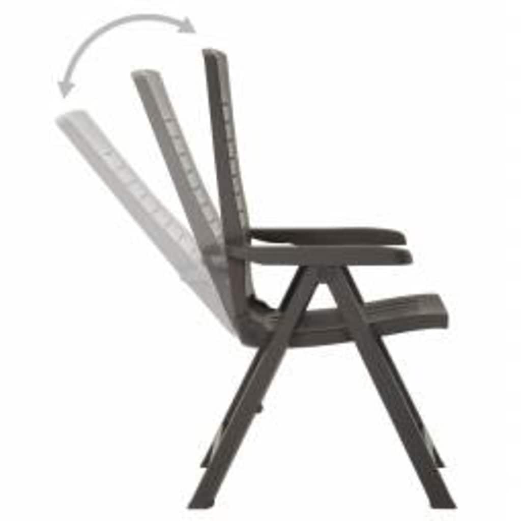 Garden Reclining Chairs 2 pcs Plastic Anthracite