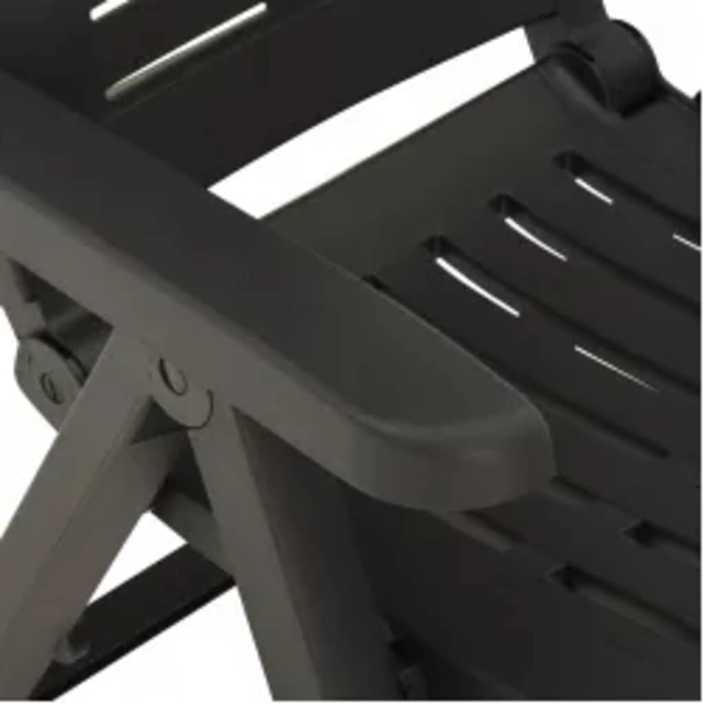 Garden Reclining Chairs 2 pcs Plastic Anthracite