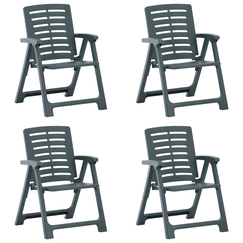 vidaXL Garden Chairs 4 pcs Plastic Green