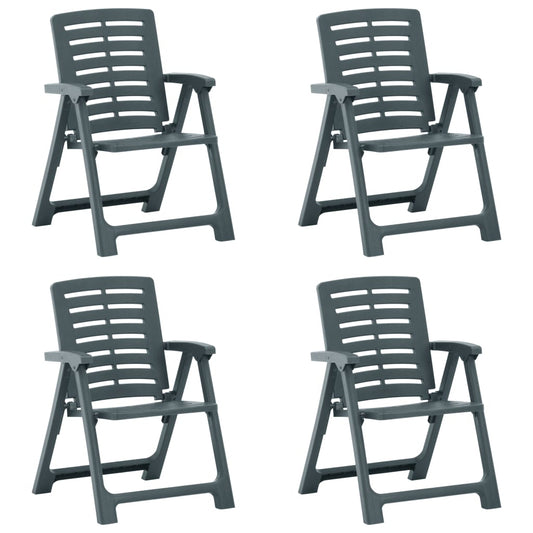 vidaXL Garden Chairs 4 pcs Plastic Green