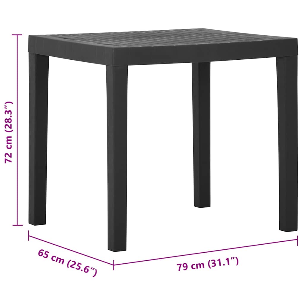 315843 vidaXL Garden Table Grey 79x65x72 cm Plastic