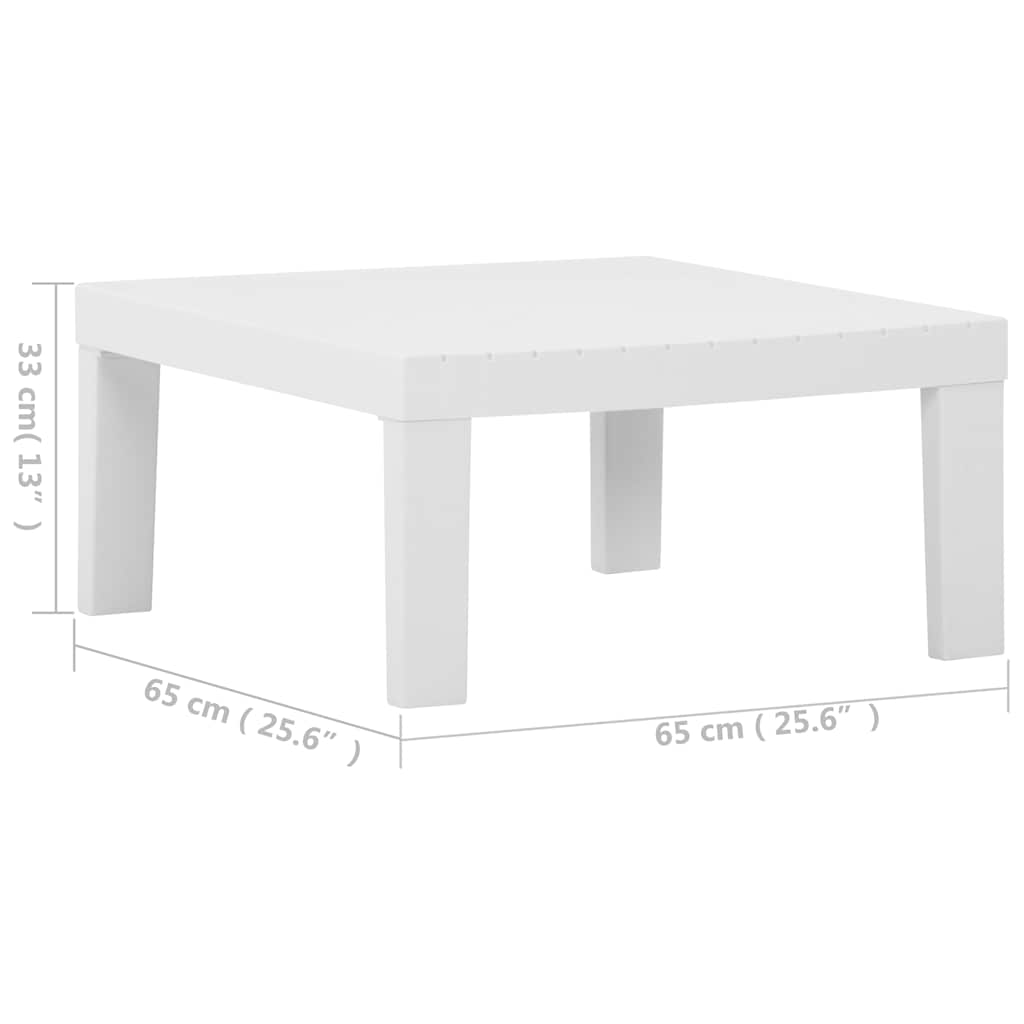315850 vidaXL Garden Lounge Table Plastic White