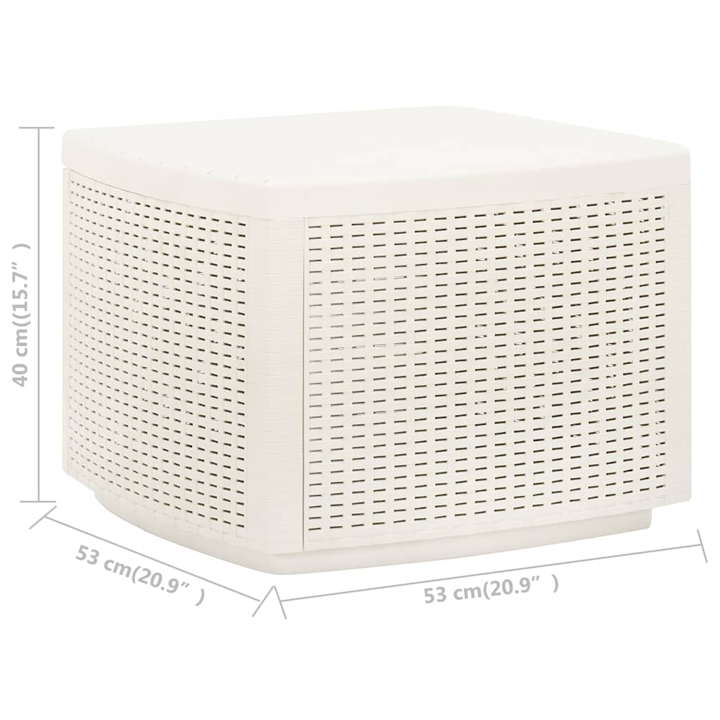 315856 vidaXL Garden Table White 53x53x40 cm Plastic