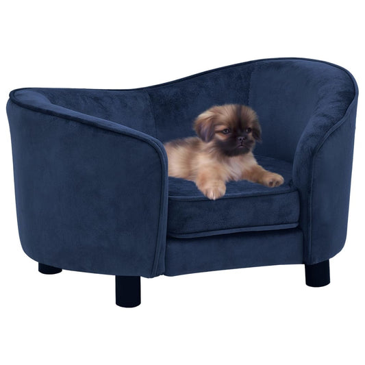 vidaXL Dog Sofa Blue 69x49x40 cm Plush