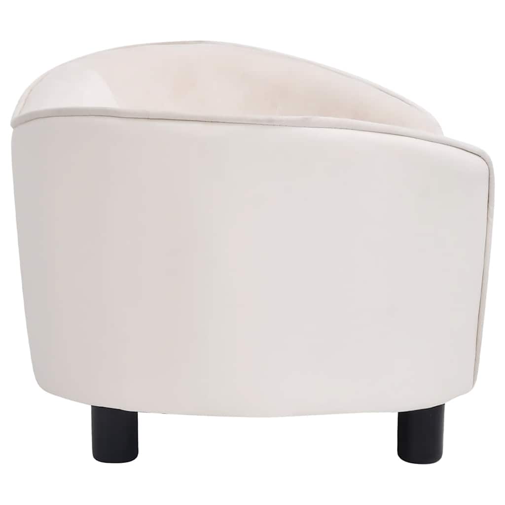 vidaXL Dog Sofa Cream 69x49x40 cm Plush and Faux Leather