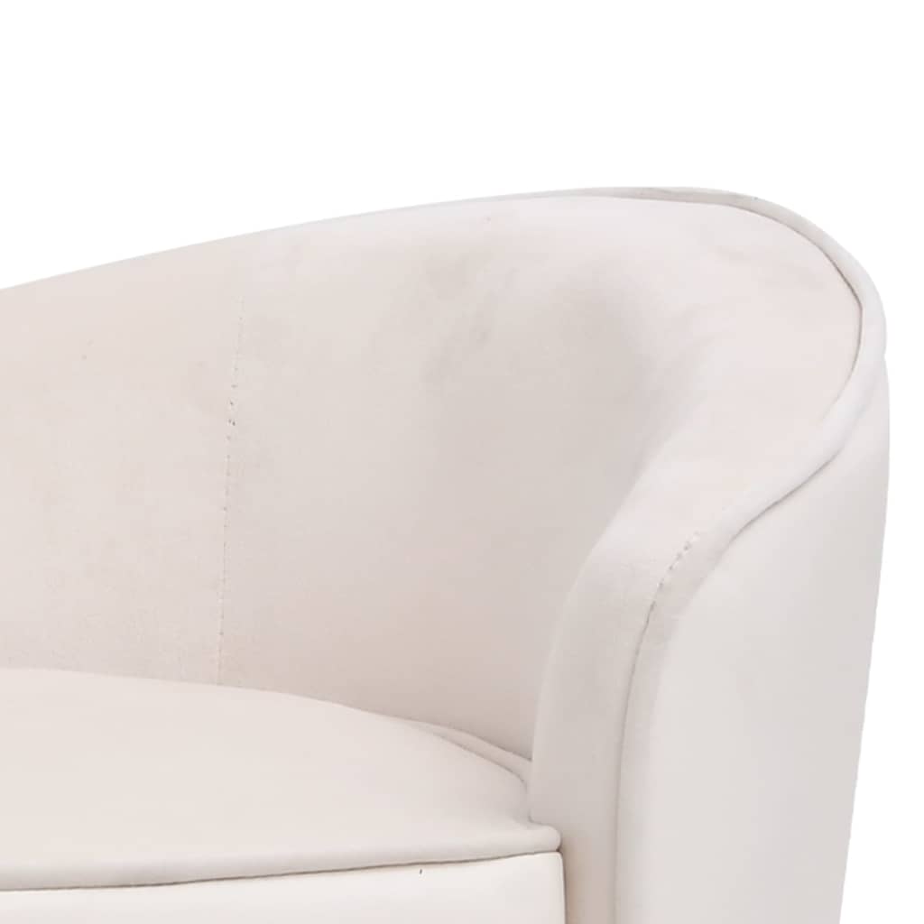 vidaXL Dog Sofa Cream 69x49x40 cm Plush and Faux Leather