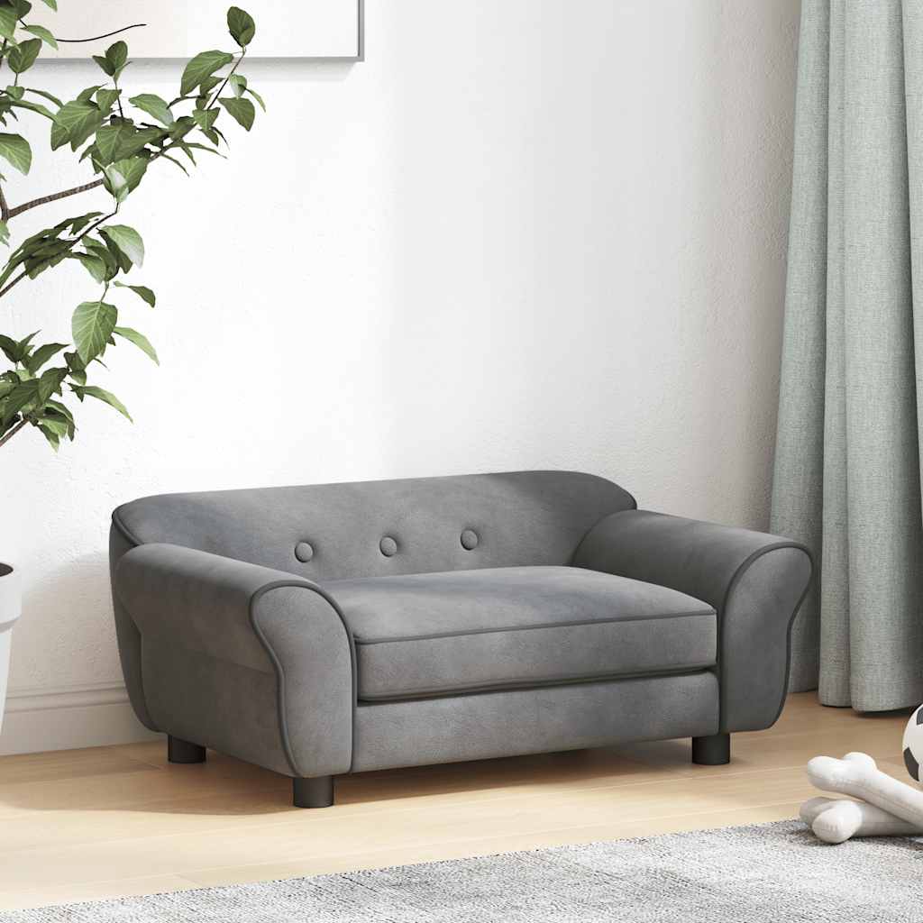 Dog Sofa Dark Grey 72x45x30 cm Plush
