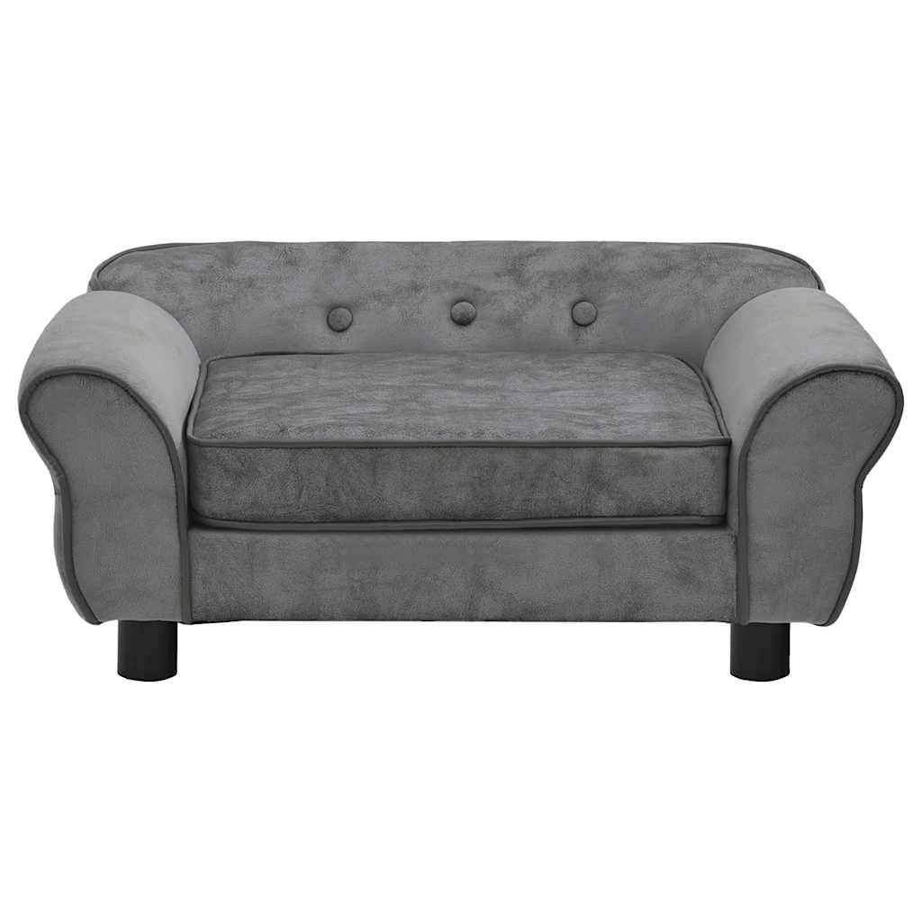 Dog Sofa Dark Grey 72x45x30 cm Plush