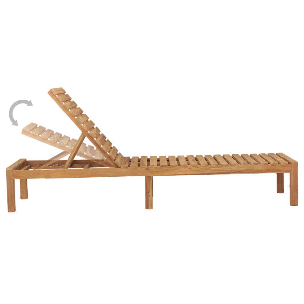 Sun Lounger | Teak | Solid Teak Wood | Standard | Adjustable Armrests