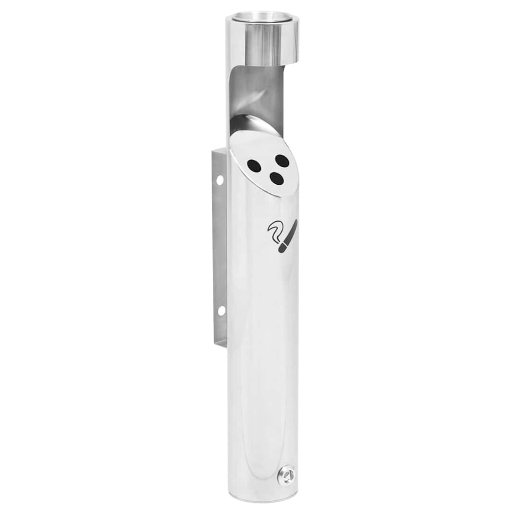 149570 vidaXL Wall Mounted Ashtray Stainless Steel