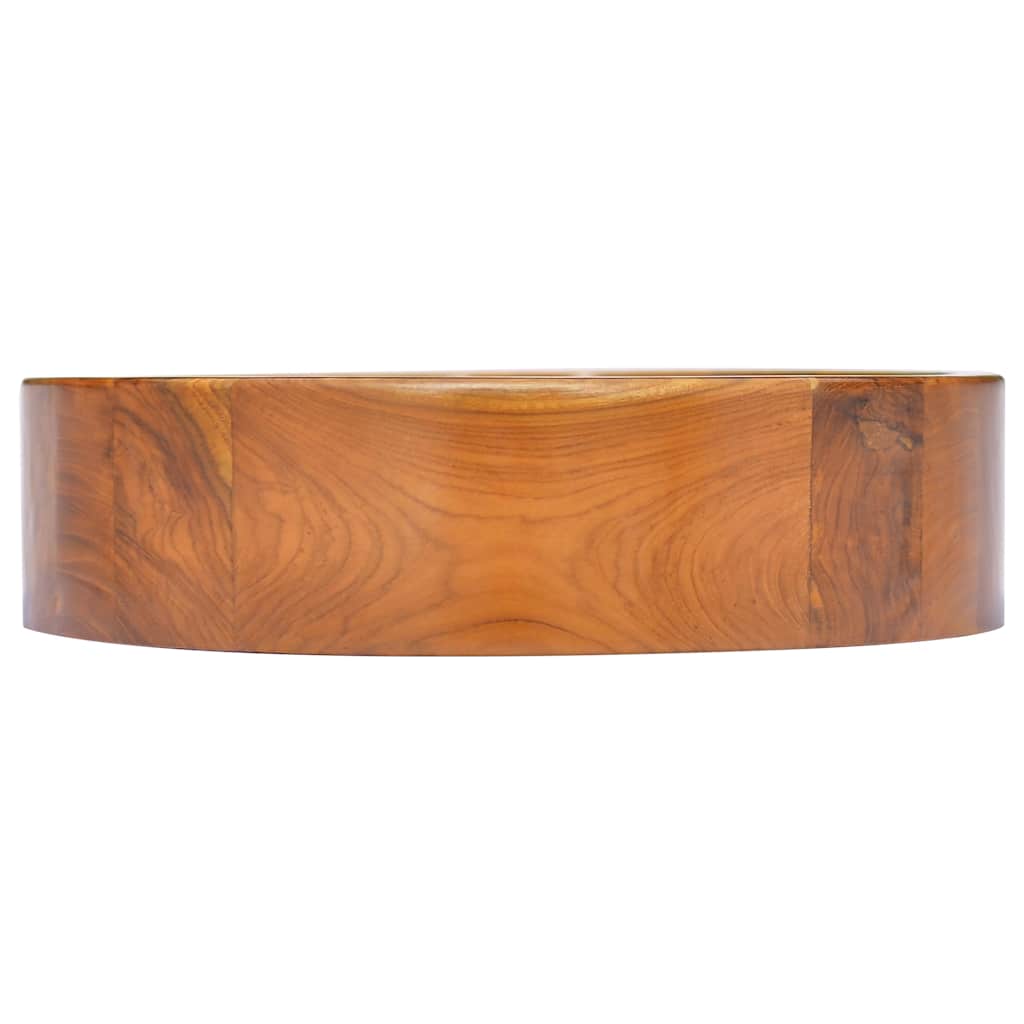 Basin Solid Teak Wood Φ40x10 cm