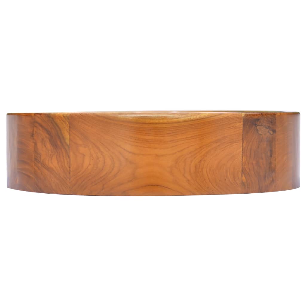 vidaXL Basin Solid Teak Wood Φ40x10 cm