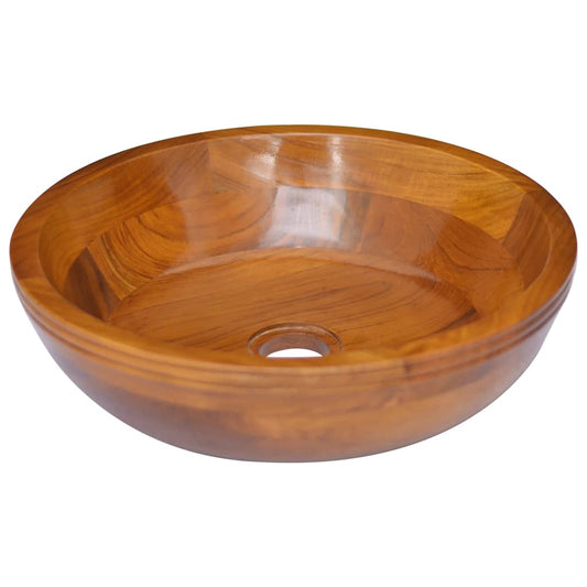 vidaXL Basin Solid Teak Wood Φ40x10 cm