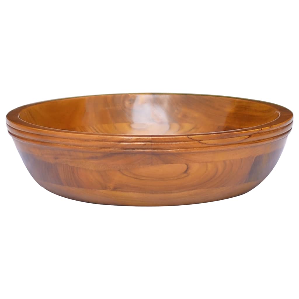 vidaXL Basin Solid Teak Wood Φ40x10 cm