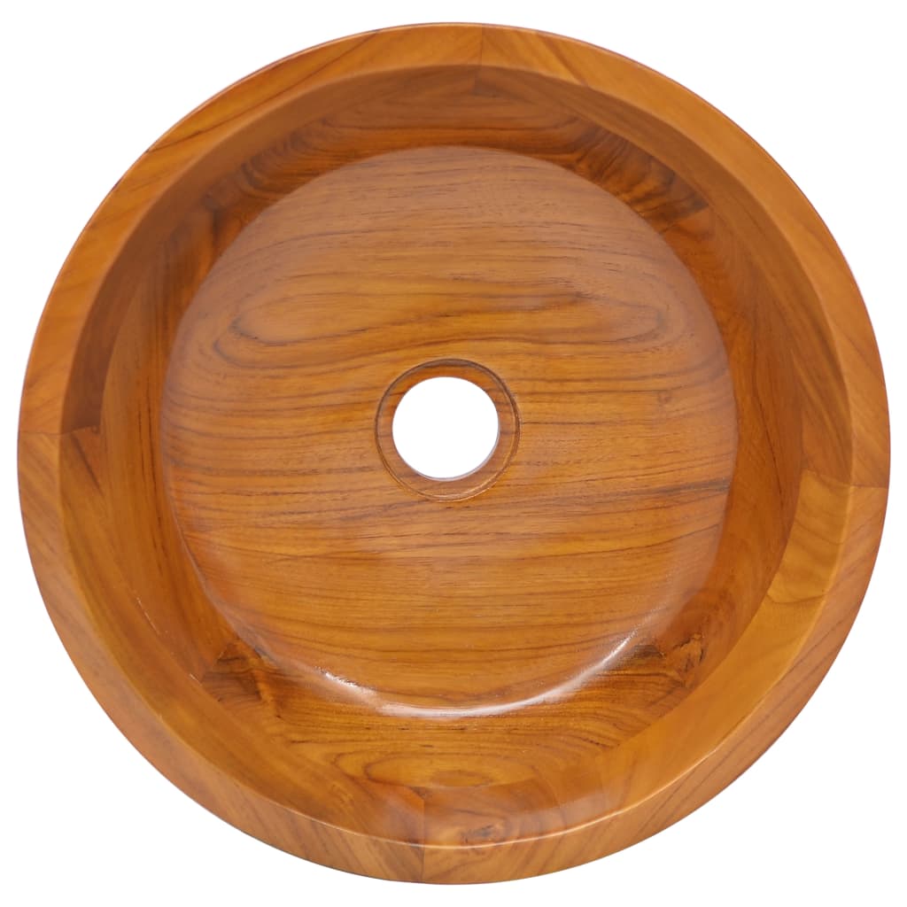 vidaXL Basin Solid Teak Wood Φ40x10 cm