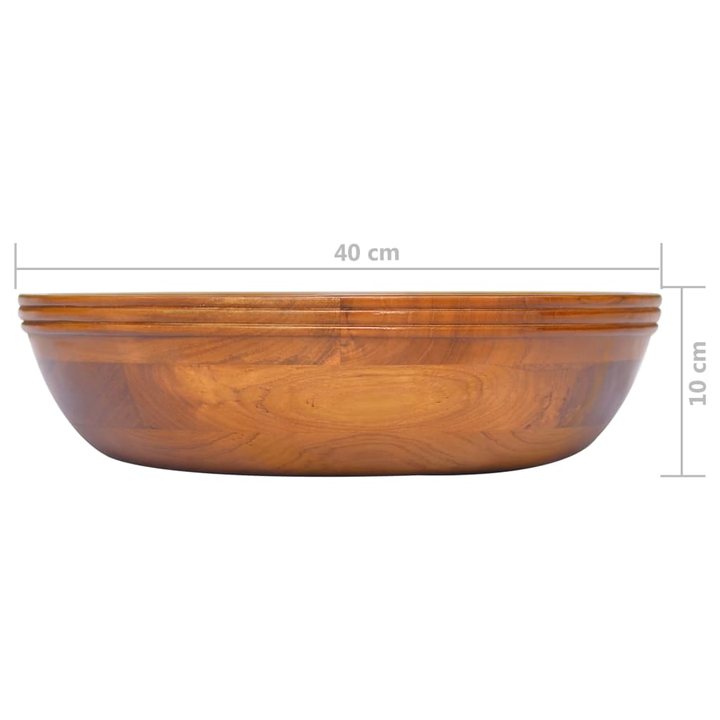 vidaXL Basin Solid Teak Wood Φ40x10 cm