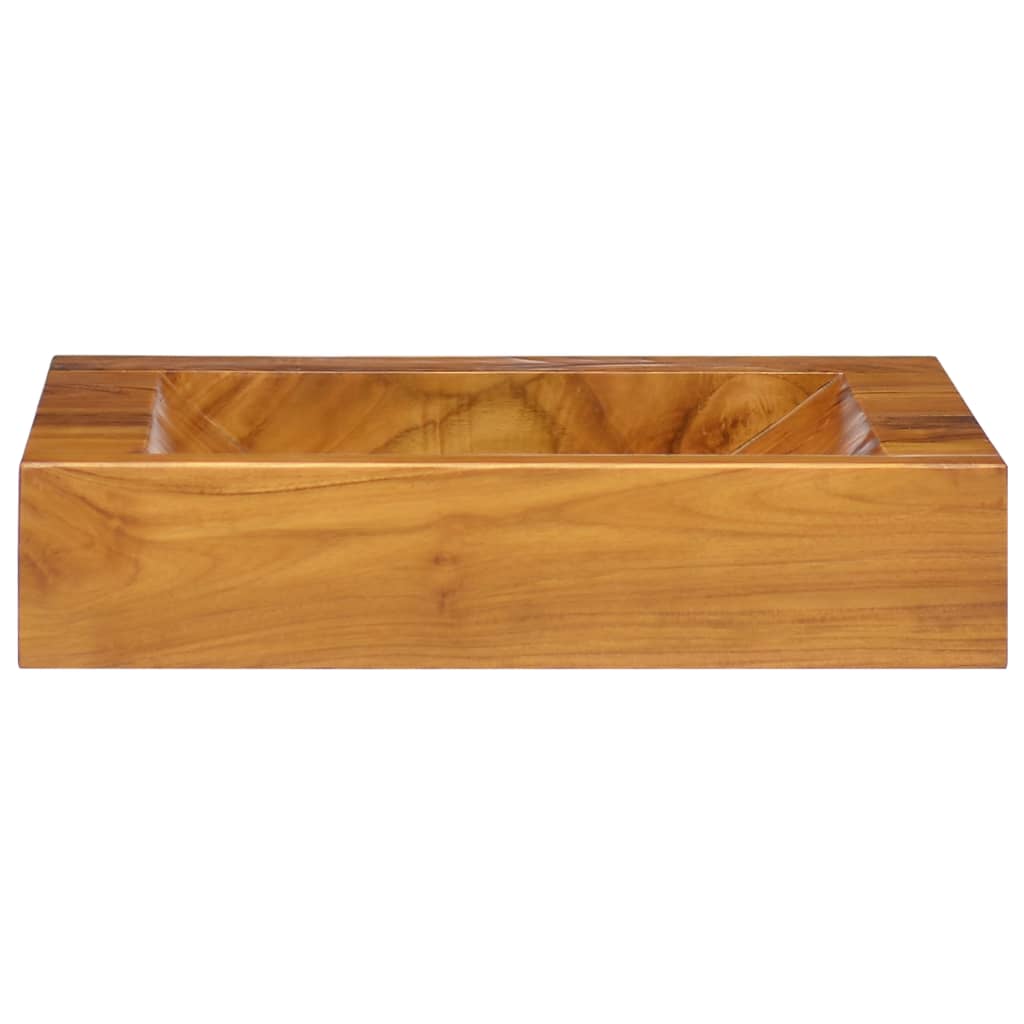 vidaXL Basin Solid Teak Wood 50x35x10 cm