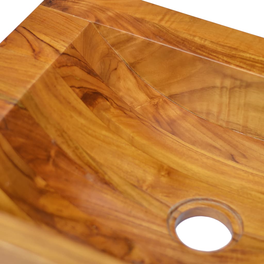 vidaXL Basin Solid Teak Wood 50x35x10 cm