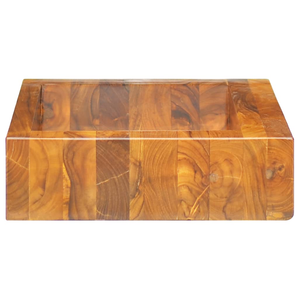 vidaXL Basin Solid Teak Wood 50x35x10 cm