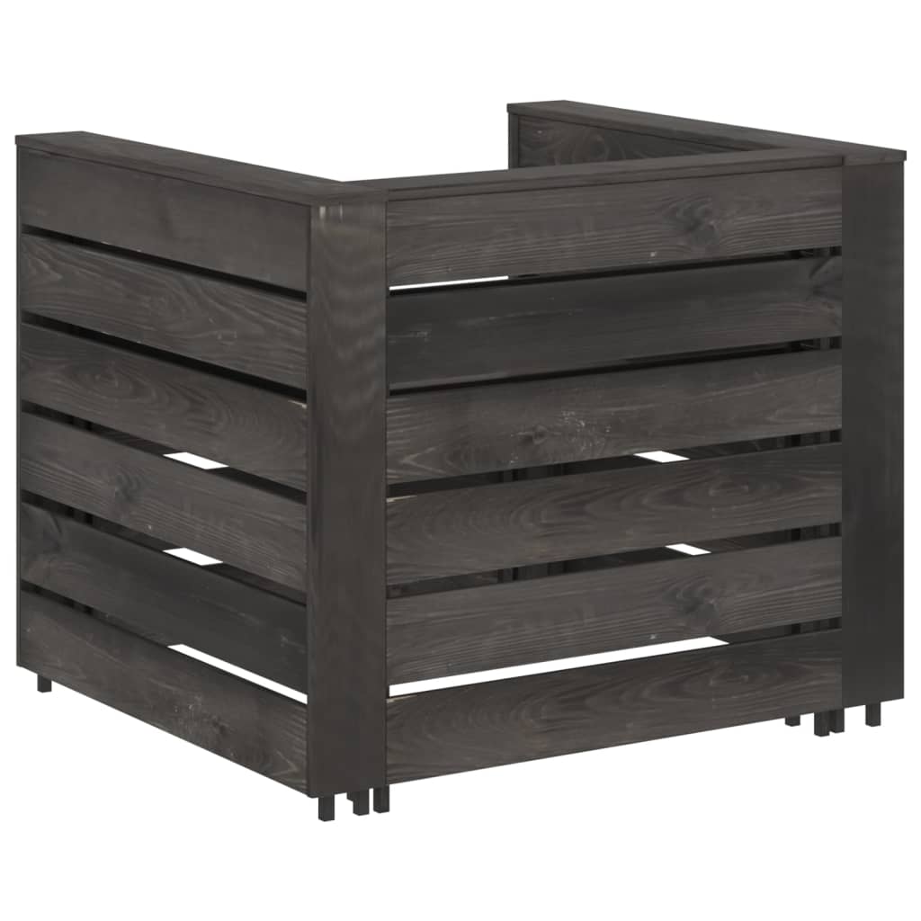 vidaXL 2 Piece Garden Pallet Lounge Set Grey Impregnated Pinewood