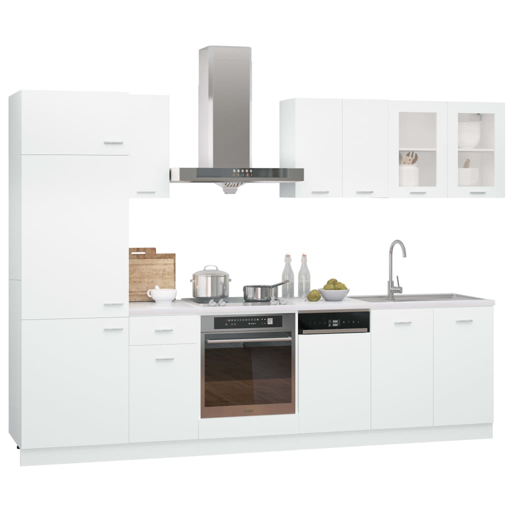 vidaXL 8 Piece Kitchen Cabinet Set White Engineered Wood