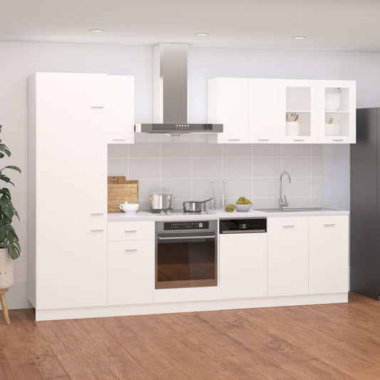 vidaXL 8 Piece Kitchen Cabinet Set White Engineered Wood